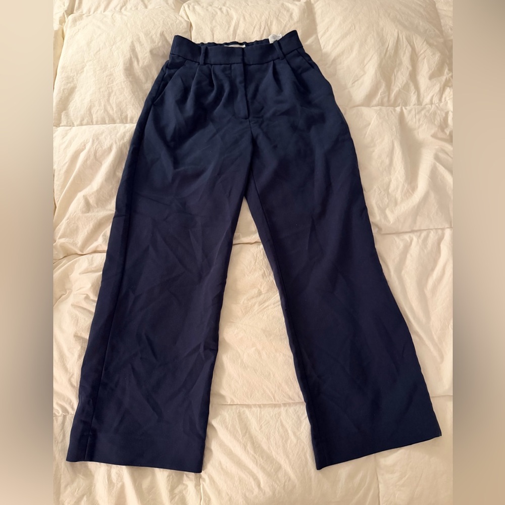 Abercrombie & Fitch Navy Blue Sloane Tailored Wide Leg Pants